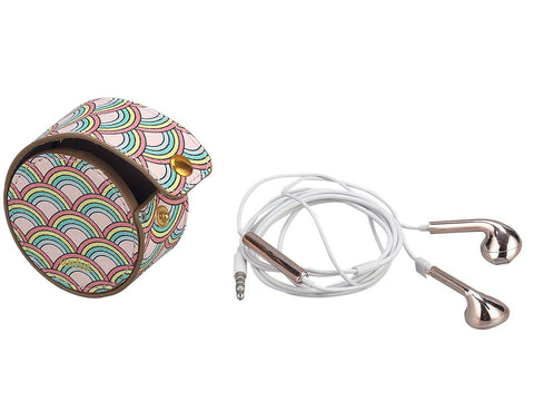 Rainbow Earbud Case with Earbuds