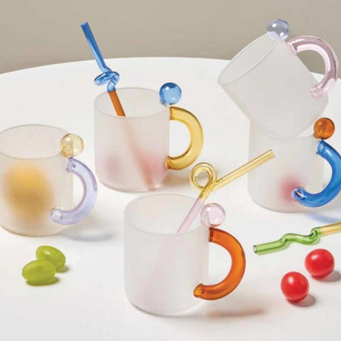 Colorful Mugs with Straw