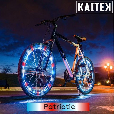 IFRENCHIE LED Bicycle Wheel Accessory Light for 2 Wheel - Patriotic
