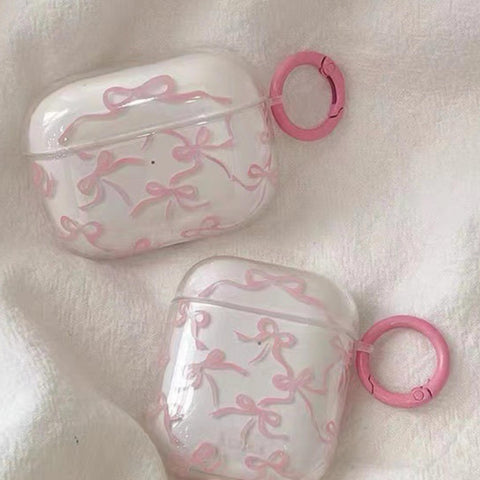 Pink Heart Charm Airpod Case