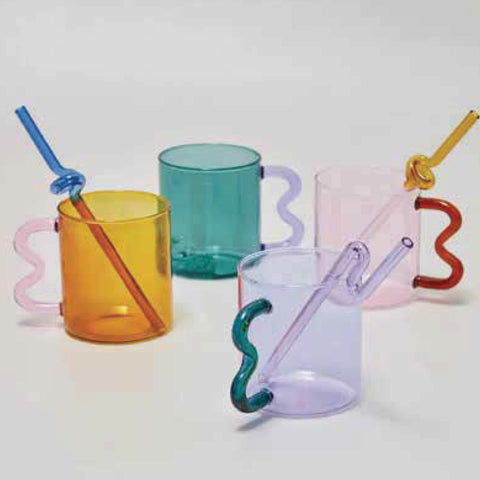 Colorful Mugs with Straw