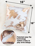 Mermaid Pillow Reversible Sequin Pillow That Changes Color - Champagne Gold Flip Sequin Pillow